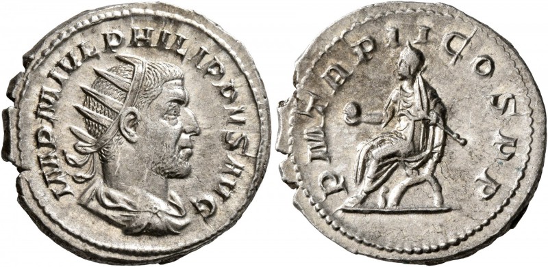 Philip I. Antoninianus (Silver, 23 mm, 3.91 g, 6 h), Rome, 245. IMP M IVL PHILIP...