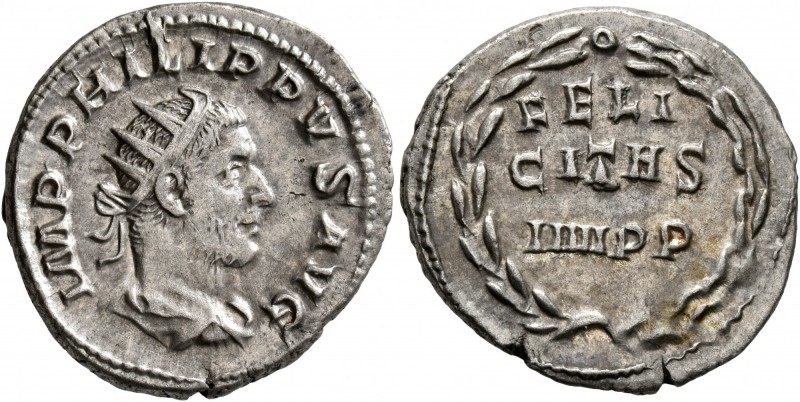 Philip I, 244-249. Antoninianus (Silver, 22 mm, 4.69 g, 1 h), Rome, 247-249. IMP...