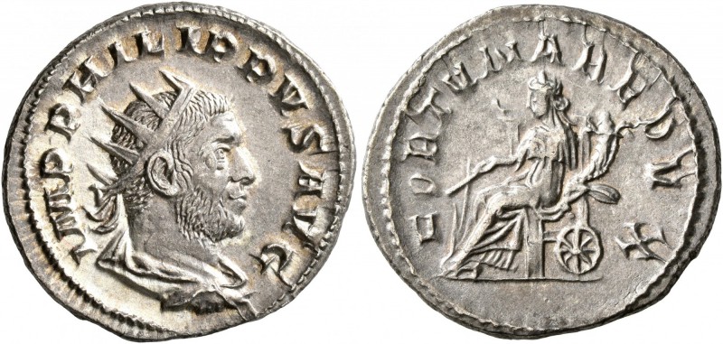 Philip I, 244-249. Antoninianus (Silver, 23 mm, 3.93 g, 1 h), Rome, 247-249. IMP...