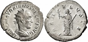 Trajan Decius, 249-251. Antoninianus (Silver, 24 mm, 3.20 g, 6 h), Rome. IMP C M Q TRAIANVS DECIVS AVG Radiate and cuirassed bust of Trajan Decius to ...