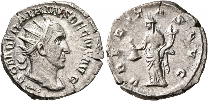Trajan Decius, 249-251. Antoninianus (Silver, 21 mm, 3.90 g, 1 h), Rome. IMP C M...