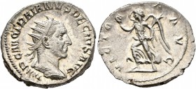 Trajan Decius, 249-251. Antoninianus (Silver, 22 mm, 4.57 g, 1 h), Rome. IMP C M Q TRAIANVS DECIVS AVG Radiate and cuirassed bust of Trajan Decius to ...