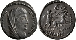 Divus Constantine I, died 337. Follis (Bronze, 16 mm, 1.76 g, 12 h), Antiochia, 337-347. DV CONSTANTINVS P T AVGG Veiled head of Divus Constantine I r...