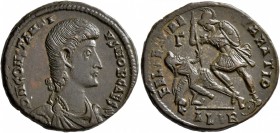 Constantius Gallus, Caesar, 351-354. Follis (Bronze, 22.5 mm, 6.78 g, 6 h), Alexandria. D N CONSTANTIVS NOB CAES Bare-headed and draped bust of Consta...