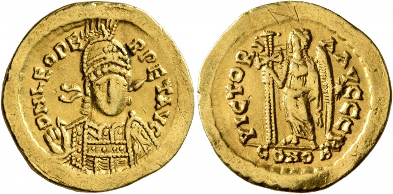 Leo I, 457-474. Solidus (Gold, 21 mm, 4.44 g, 6 h), Constantinopolis, circa 462 ...