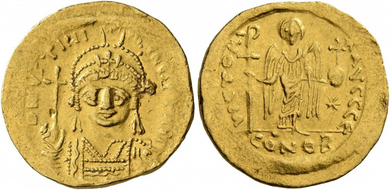 Justinian I, 527-565. Solidus (Gold, 19 mm, 4.32 g, 7 h), Constantinopolis. D N ...