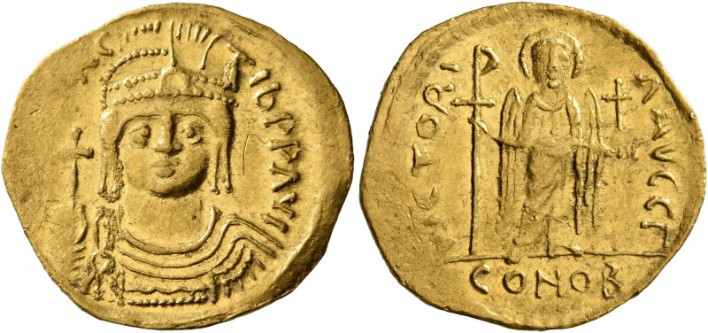 Maurice Tiberius, 582-602. Solidus (Gold, 21 mm, 4.39 g, 7 h), Theoupolis (Antio...