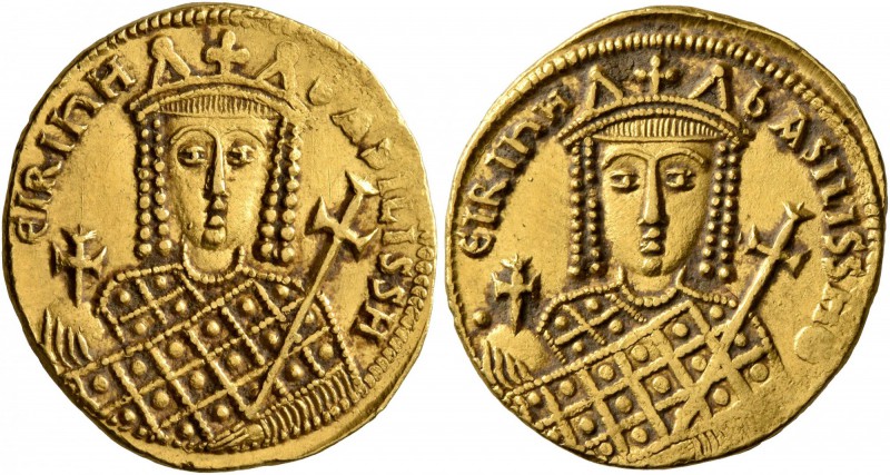 Irene, 797-802. Solidus (Gold, 20 mm, 4.48 g, 6 h), Constantinopolis. ЄIRIҺH bAS...