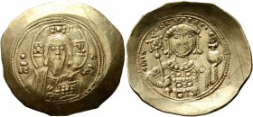 Michael VII Ducas, 1071-1078. Histamenon (Gold, 28 mm, 4.37 g, 7 h), Constantinopolis. Bust of Christ Pantokrator facing, raising his right hand in be...