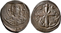 Anonymous Folles, time of Nicephorus III, circa 1078-1081. Follis (Bronze, 24 mm, 3.79 g, 6 h), Class I, Constantinopolis. Bust of Christ facing, nimb...
