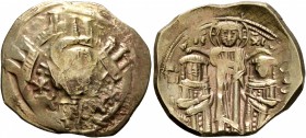 Andronicus II Palaeologus, with Andronicus III, 1282-1328. Hyperpyron (Electrum, 24 mm, 4.12 g, 7 h), Constantinopolis. Bust of Virgin Mary, orans, wi...
