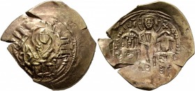 Andronicus II Palaeologus, with Andronicus III, 1282-1328. Hyperpyron (Electrum, 25 mm, 3.94 g, 6 h), Constantinopolis. Bust of Virgin Mary, orans, wi...