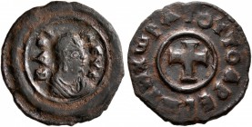 AXUM. Anonymous, circa 370. AE (Bronze, 15 mm, 1.24 g, 1 h). BACIΛЄYC Draped bust of king to right wearing headcloth. Rev. TOYTOAPECHTHXωPA around cro...