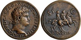 PADUAN MEDALS. Nero, 54-68. Sestertius (Bronze, 35 mm, 22.89 g, 6 h), later cast. NERO CLAVD CAESAR AVG GER P M TR P IMP P P Laureate head of Nero to ...