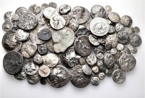A lot containing 128 silver coins. All: Greek. Fine to very fine. LOT SOLD AS IS, NO RETURNS. 128 coins in lot.