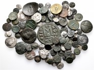 A lot containing 40 silver and 56 bronze coins. Includes: Greek, Roman Provincial, Roman Imperial and Byzantine. Fine to about very fine. LOT SOLD AS ...