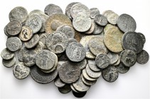 A lot containing 87 bronze coins. All: Roman Provincial. Fine to very fine. LOT SOLD AS IS, NO RETURNS. 87 coins in lot.
