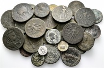 A lot containing 1 silver and 33 bronze coins. All: Roman Provincial. Fine to about very fine. LOT SOLD AS IS, NO RETURNS. 34 coins in lot.