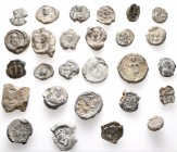 A lot containing 27 Byzantine lead seals. About very fine to good very fine. LOT SOLD AS IS, NO RETURNS. 27 lead seals in lot.