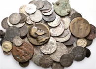 A lot containing 59 silver and 23 bronze coins. Includes: Ancient, Medieval and Modern. Fine to very fine. LOT SOLD AS IS, NO RETURNS. 82 coins in lot...