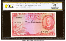British Caribbean Territories Currency Board 1 Dollar 1.9.1951 Pick 1 PCGS Banknote About UNC 53. HID09801242017 © 2022 Heritage Auctions | All Rights...