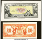 Canada Toronto, ON- Canadian Bank of Commerce $20 2.1.1917 Ch.# 75-16-02-08P Front and Back Proof Crisp Uncirculated; Very Fine. Annotations, stains a...