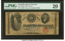 Colombia Banco Nacional 10 Pesos 30.12.1899 Pick S628 PMG Very Fine 20. HID09801242017 © 2022 Heritage Auctions | All Rights Reserved