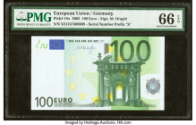 European Union Central Bank, Germany 100 Euro 2002 Pick 18x PMG Gem Uncirculated 66 EPQ. HID09801242017 © 2022 Heritage Auctions | All Rights Reserved...