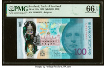 Scotland Bank of Scotland 100 Pounds 16.8.2021 Pick 135a PMG Gem Uncirculated 66 EPQ. HID09801242017 © 2022 Heritage Auctions | All Rights Reserved