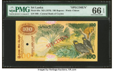 Sri Lanka Central Bank of Ceylon 100 Rupees ND (1979) Pick 88s Specimen PMG Gem Uncirculated 66 EPQ. One POC. HID09801242017 © 2022 Heritage Auctions ...