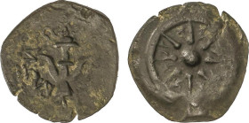 Prutah. 103-76 a.C. ALEXANDER JANNAEUS. JUDEA. Anv.: Ancla rodeada por inscripciones hebreas. Rev.: Estrella de ocho puntas, rodeada por círculo. 2,53...