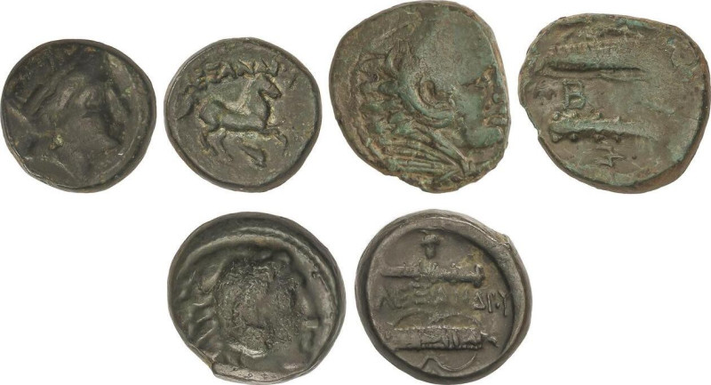 Lote 3 monedas AE 12, AE 16 y AE 17. 336-323 a.C. ALEJANDRO MAGNO. MACEDONIA. An...