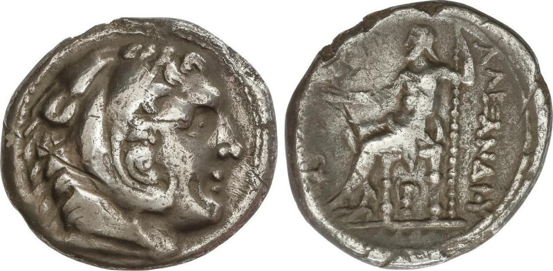 Tetradracma. 336-323 a.C. ALEJANDRO MAGNO. AMPHIPOLIS. MACEDONIA. Anv.: Cabeza d...