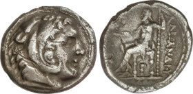 Tetradracma. 336-323 a.C. ALEJANDRO MAGNO. AMPHIPOLIS. MACEDONIA. Anv.: Cabeza de Hércules con piel de león a derecha. Rev.: Zeus entronizado a izquie...