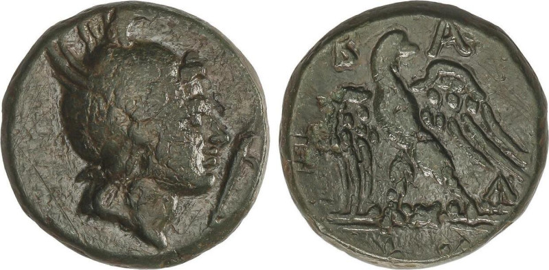 AE 20. 179-168 a.C. PERSEO. MACEDONIA. Anv.: Cabeza con casco de Perseo a derech...