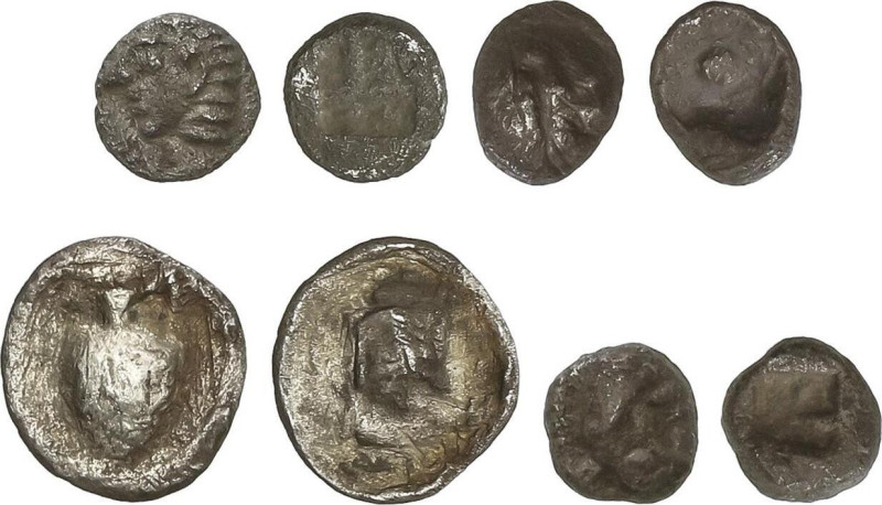 Lote 4 monedas Hemitetartemorion. JONIA, TERONE. 0,09 a 0,16 grs. AR. A EXAMINAR...