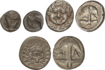 Lote 3 monedas Trihemiobolo, Dracma (2). APOLONIA PONTICA (2), LAMPSAKOS. 1,25, 2,14 y 2,86 grs. AR. A EXAMINAR. Se-1655 sim. (2), Se- 3879 sim. MBC- ...