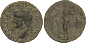 As. 23-32 d.C. AGRIPA. Anv.: M. AGRIPPA L. F. COS. III. Cabeza a izquierda con corona. Rev.: (S.C.) Neptuno en pie a izquierda. 10,95 grs. AE. (Limpia...
