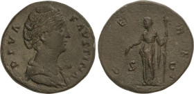 Sestercio. 141-161 d.C. FAUSTINA MADRE. Anv.: DIVA FAVSTINA. Busto a derecha. Rev.: CERES SC. Ceres en pie a izquierda con espigas y antorcha. 21,33 g...