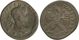 Tetradracma. 218-220 d.C. HELIOGABALO. ANTIOQUÍA. Anv.: Busto laureado a derecha, alrededor leyenda. Rev.: Águila estante, cabeza a izquierda y entre ...