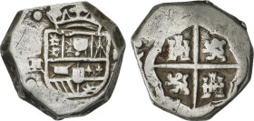 2 Reales. Fecha no visible. SEGOVIA. AR. 6,88 grs. AC-Tipo 132. MBC.