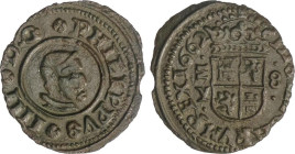 8 Maravedís. 1662. MADRID. Y. 1,69 grs. Marca de ceca tumbada. (Algo descentrada). AC-364. EBC-.