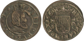16 Maravedís. 1663. MADRID. 3,44 grs. AC-475. MBC.
