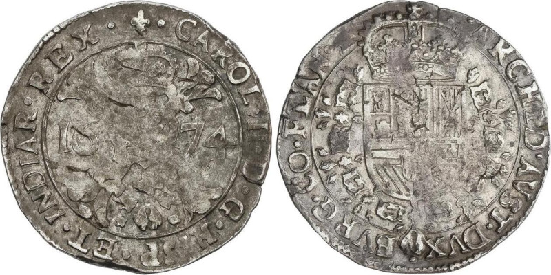 Patagón. 1674. BRUJAS. 28,04 grs. AR. Acuñacion algo floja. Vanhoudt-698; Vti-43...