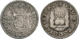 1 Real. 1737. MÉXICO. M.F. Columnario. AC-512. MBC/MBC-.