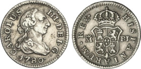 1/2 Real. 1780. MADRID. P.J. 1,42 grs. AC-164. MBC+.
