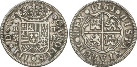 2 reales. 1761. MADRID. J.P. 5,68 grs. (Pequeñas oxidaciones). AC-609. MBC.