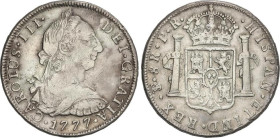 8 Reales. 1777. POTOSÍ. P.R. 26,75 grs. (Rayitas y golpecitos). AC-1174. MBC-.
