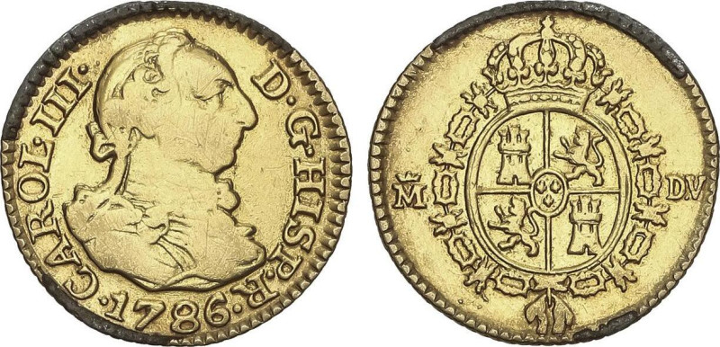 1/2 Escudo. 1786. MADRID. D.V. 1,69 grs. (Restos de soldadura). AC-1280. MBC-.