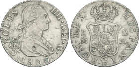 2 Reales. 1800. MADRID. F.A. 5,77 grs. (Dos golpecitos de punzón en anverso). AC-609. MBC.